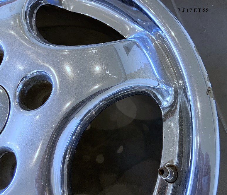 Chrom-Cup-Alufelgen 7 + 8 J 17, original, passend für Porsche 964