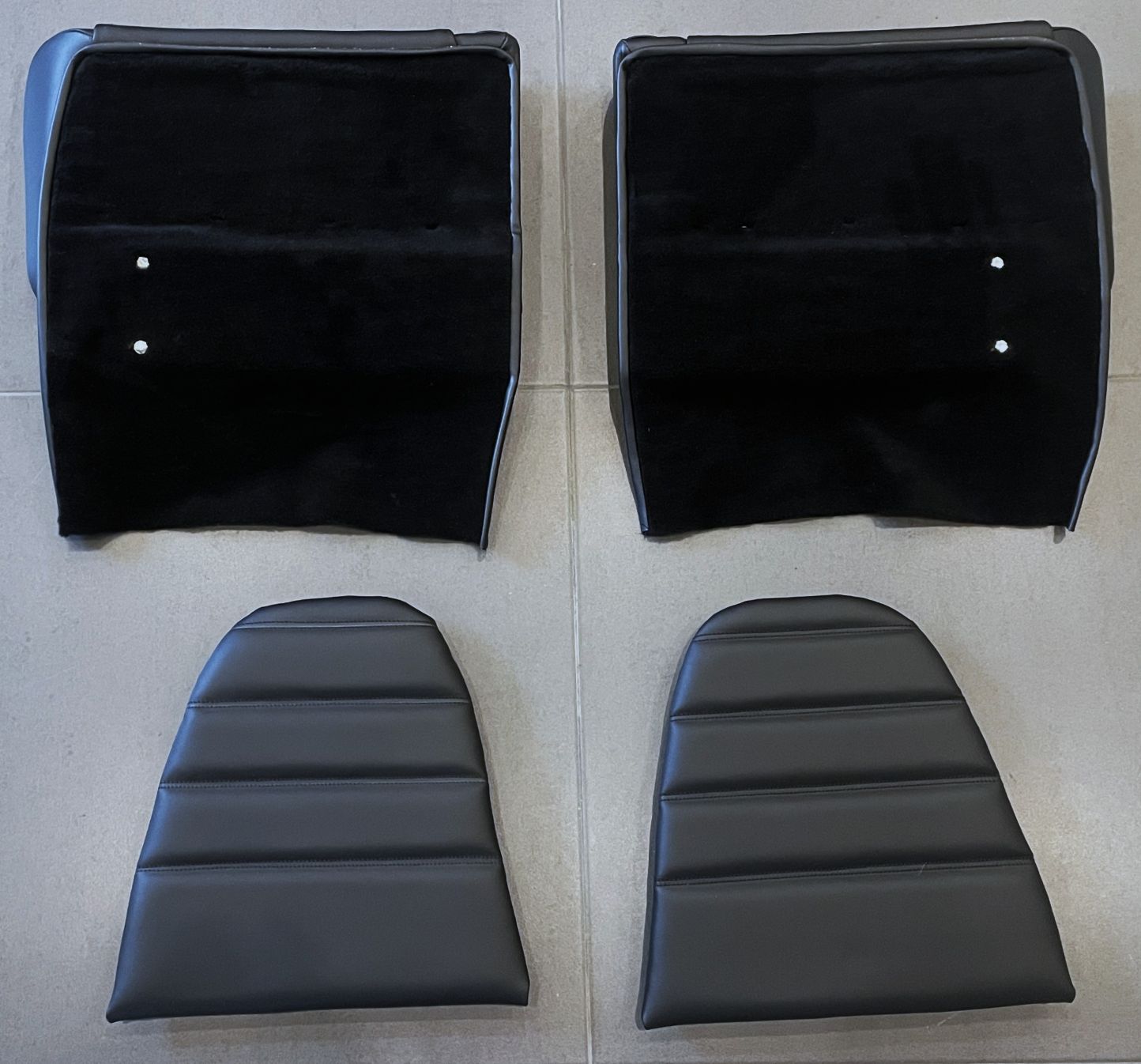Cabrio-Leder-Rücksitzlehnen mit Kissen schwarz, passend für Porsche 964 Cabrio