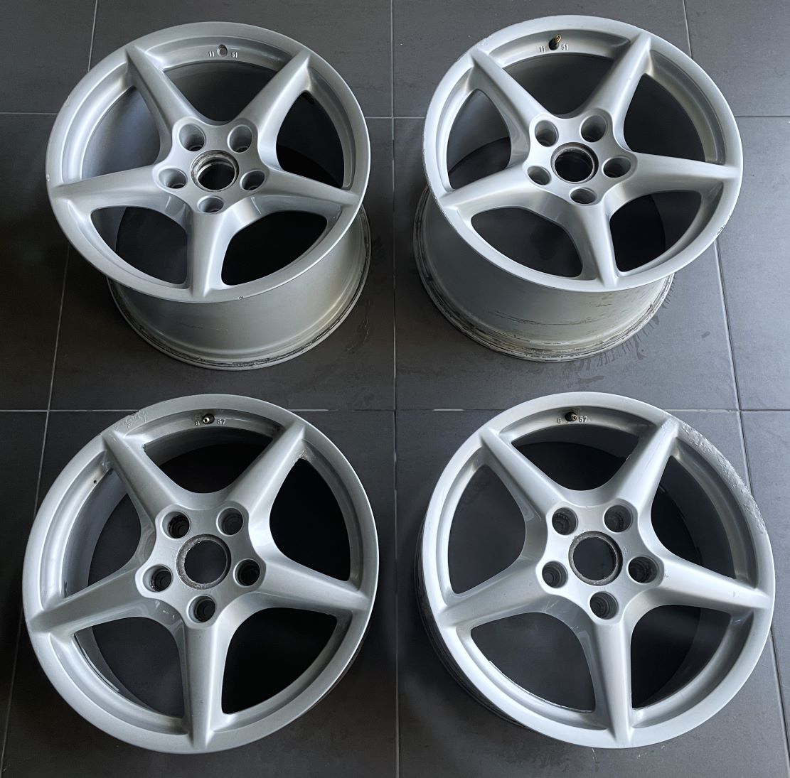 BBS-Alufelgen 8 + 11 J 18, passend für Porsche 997 Turbo / 4S