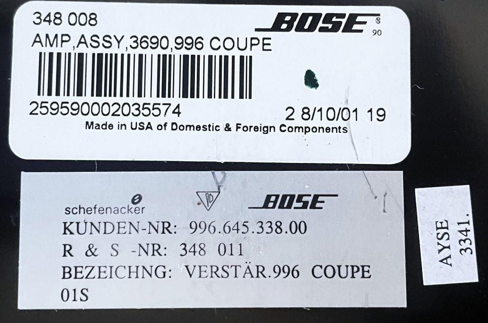 BOSE-Sound-System-Verstärker, passend für Porsche 996