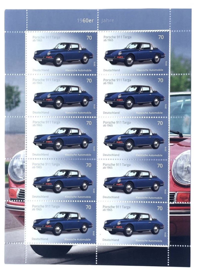 Briefmarken-Sonderblock "Porsche 911 Targa ab 1965", neu