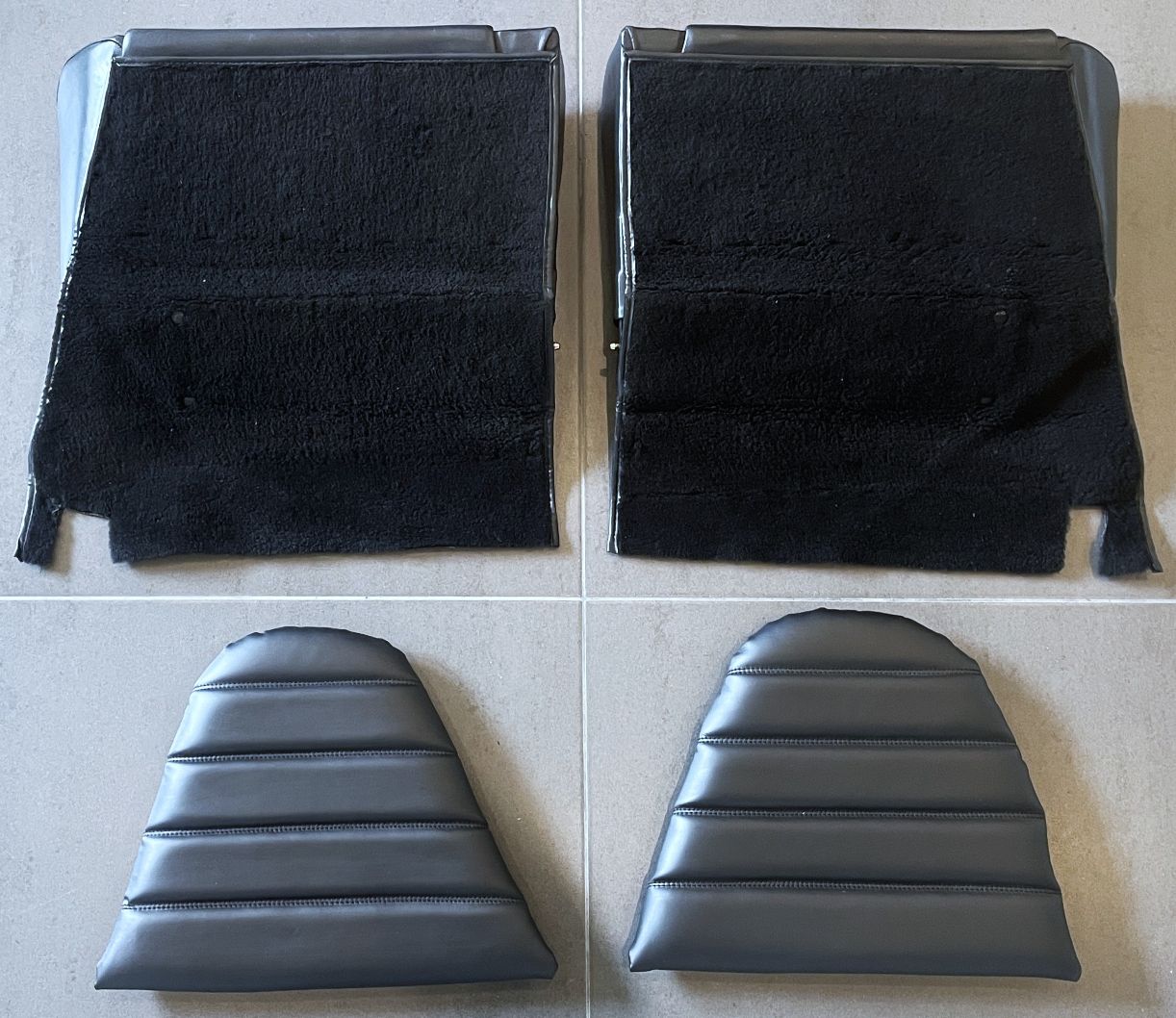 Cabrio-Leder-Rücksitzlehnen mit Kissen schwarz, passend für Porsche 911 Cabrio