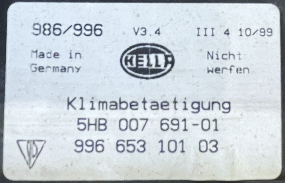 Klimaregler-Steuergerät, passend für Porsche 996