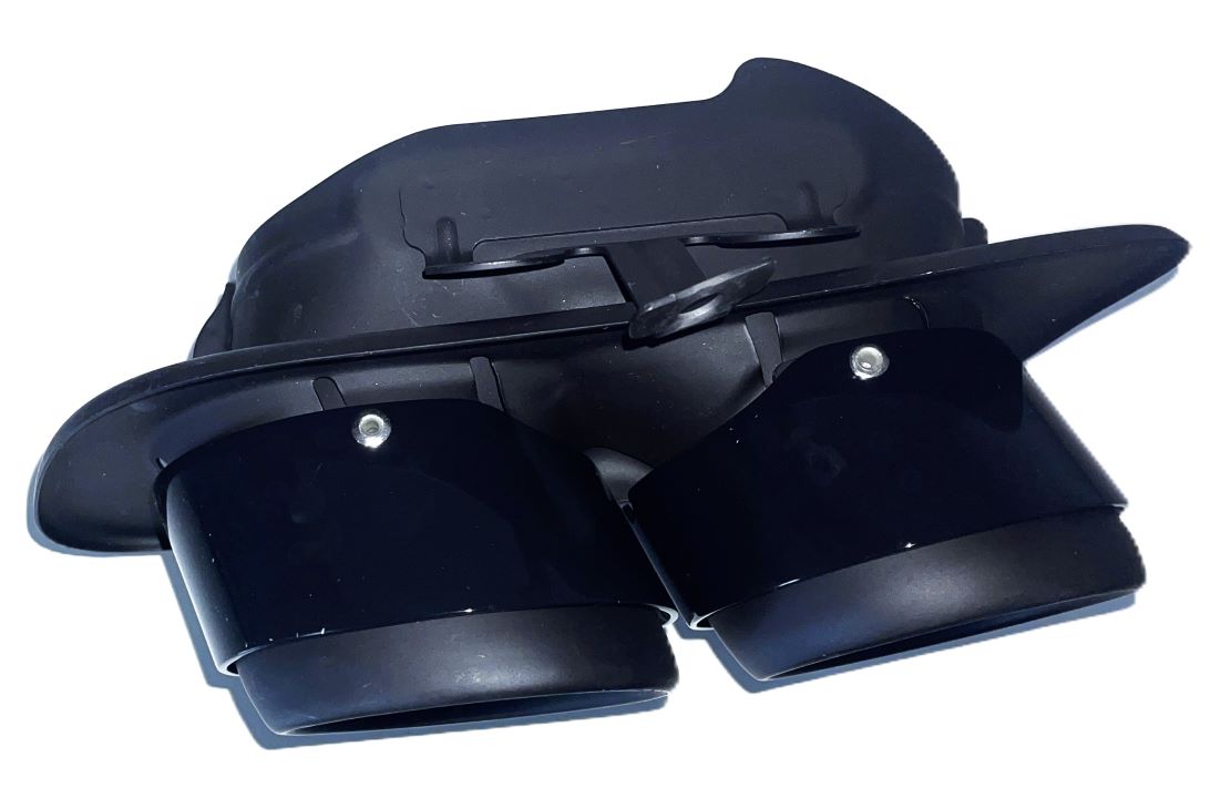 Sebring-Doppelendrohr schwarz, links, neu, passend für Porsche 992