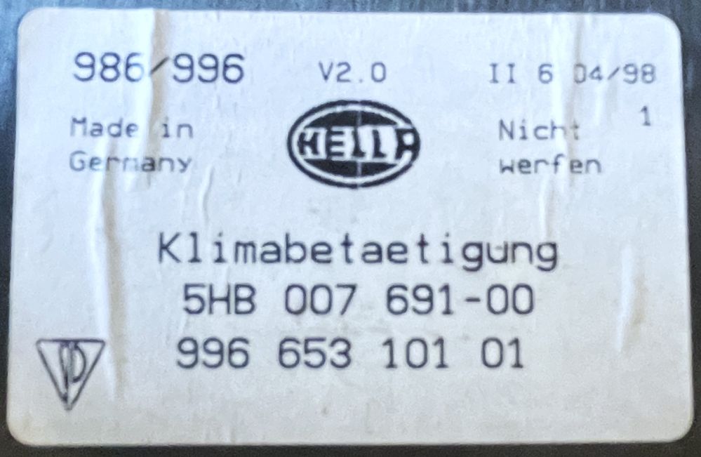 Klimaregler-Steuergerät, passend für Porsche 996