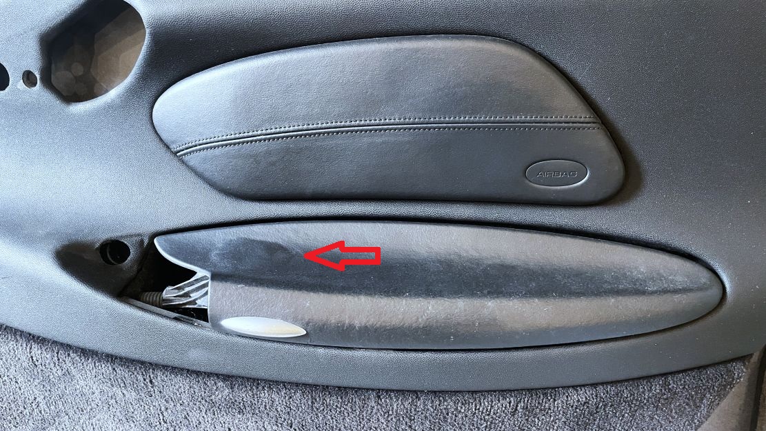 Kunstleder-Türverkleidung schwarz, rechts, passend für Porsche 996