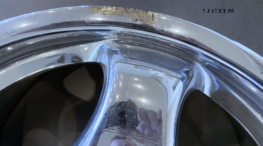 Chrom-Cup-Alufelgen 7 + 8 J 17, original, passend für Porsche 964