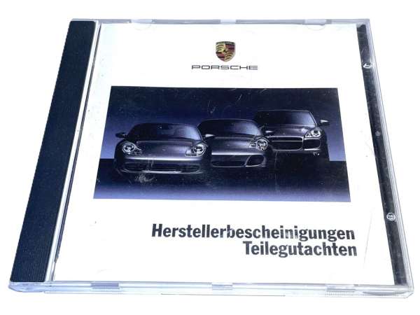 CD - Herstellerbescheinigungen / Teilegutachten, original, passend für Porsche 996