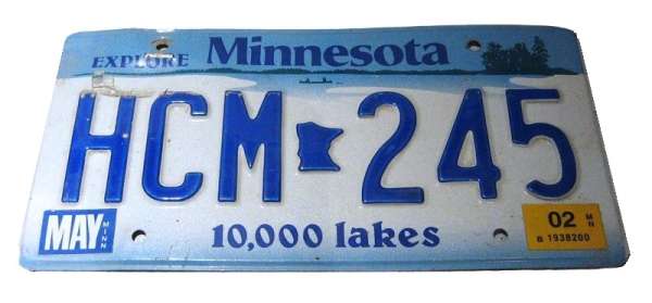 US-Nummernschild "Minnesota", original