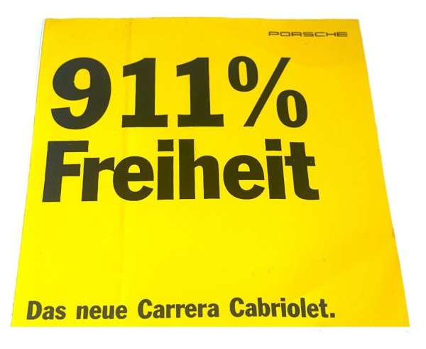 Aufkleber "911 % Freiheit", gelb, original, neu, passend für Porsche 993