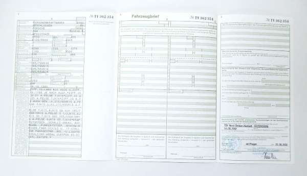 Fahrzeugbrief 944 mit 120 KW, 2.5 ltr., EZ 14.10.1983