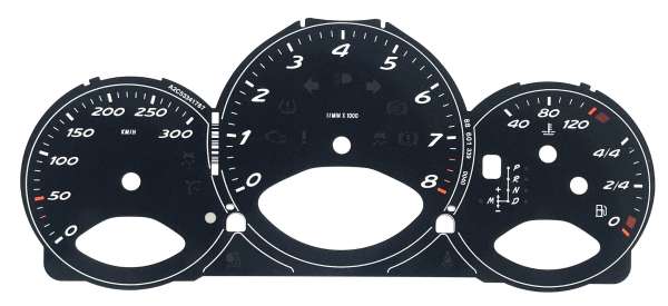Zifferblätter bis 300 km/h, neu, passend für Porsche Boxster 987 und Cayman
