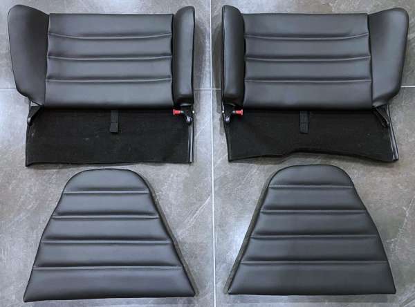 Cabrio-Leder-Rücksitzlehnen mit Kissen schwarz, passend für Porsche 911 Cabrio