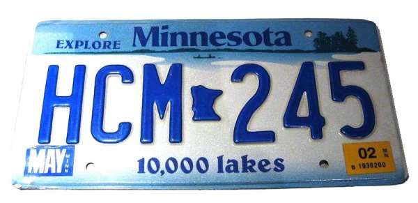 US-Nummernschild "Minnesota", original