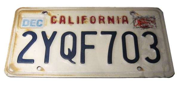 US-Nummernschild "California", original