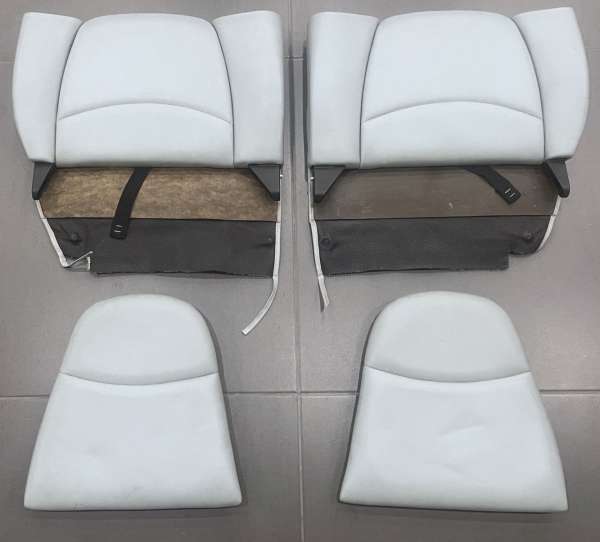 Leder-Rücksitzlehnen mit Kissen marmorgrau, passend für Porsche 993