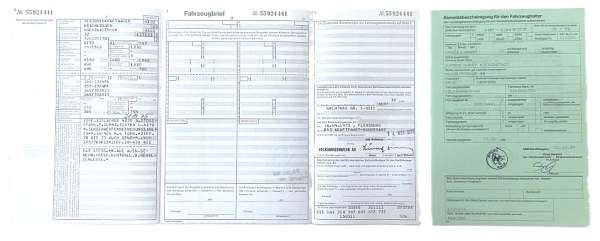 Fahrzeugbrief VW Passat Typ 32, 1,3 ltr., 55 PS, Bj. 21.11.1975