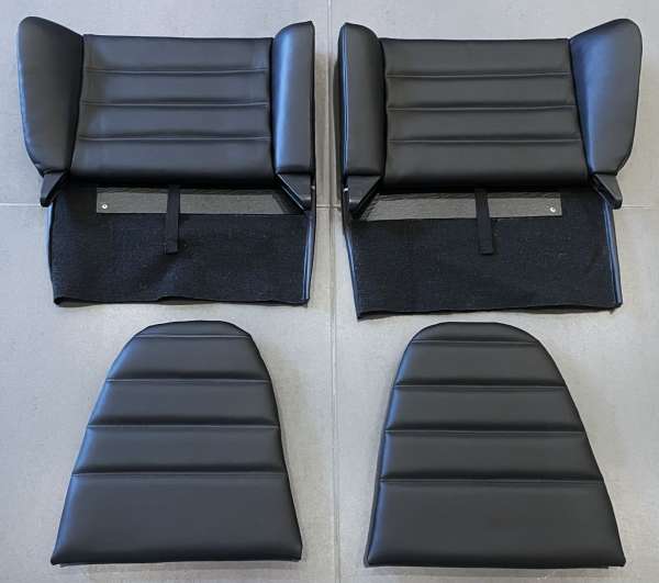 Cabrio-Leder-Rücksitzlehnen mit Kissen schwarz, passend für Porsche 964 Cabrio