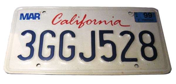 US-Nummernschild "California", original
