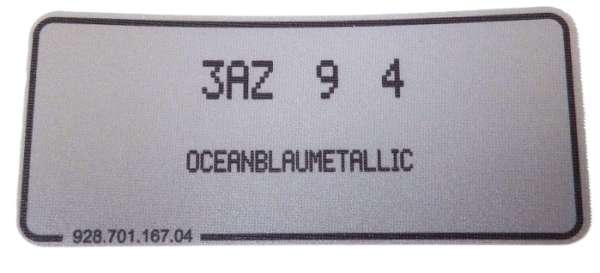 Alu-Farb-Nummern-Aufkleber, neu, passend für Porsche 993