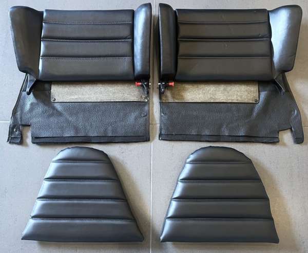 Cabrio-Leder-Rücksitzlehnen mit Kissen schwarz, passend für Porsche 911 Cabrio