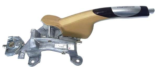 Leder-Handbremshebel mit Alu / Wurzelholz, neuwertig, passend für Porsche 996