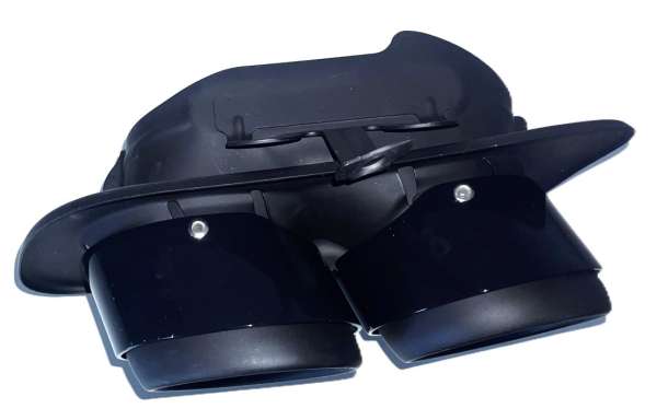 Sebring-Doppelendrohr schwarz, links, neu, passend für Porsche 992