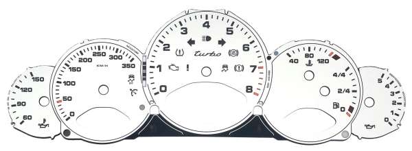 Zifferblätter bis 350 km/h, neu, passend für Porsche 997 Turbo