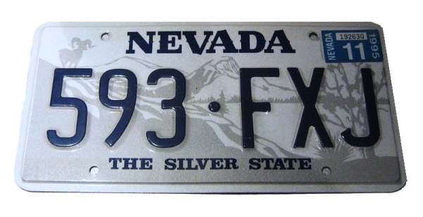 US-Nummernschild "Nevada", original