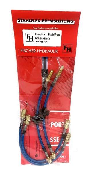 Stahlflex-Bremsleitungen blau, neu, passend für Porsche 993