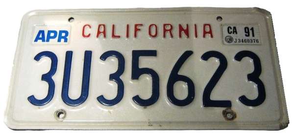 US-Nummernschild "California", original