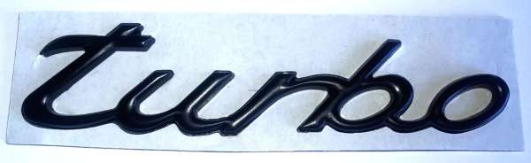 Schriftzug "Turbo", schwarz, neu, passend für Porsche 911 Turbo