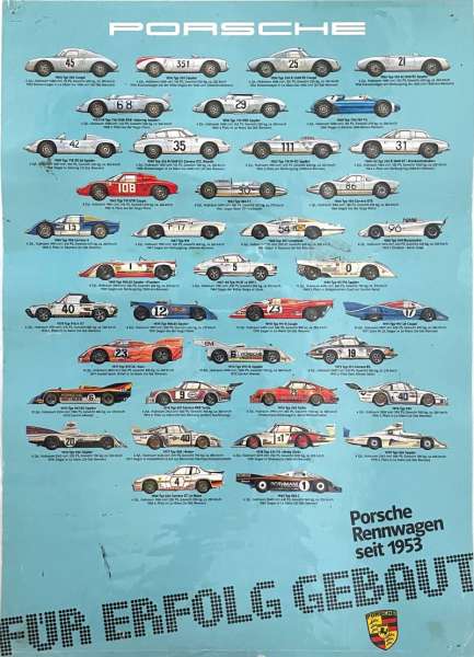 Poster "Porsche-Rennwagen seit 1953", original