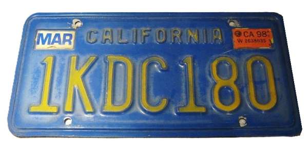 US-Nummernschild "California", original